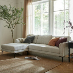 Hill Interiors Zephra Three Seater Sofa With Footstool - Metal - L81 X W241 X H80 Cm - White - thumbnail 4