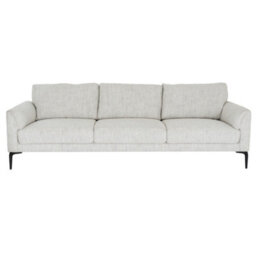 Hill Interiors Zephra Three Seater Sofa With Footstool - Metal - L81 X W241 X H80 Cm - White - thumbnail 3