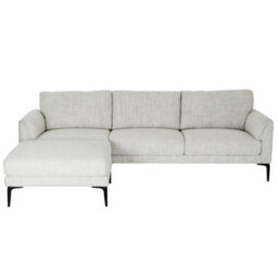 Hill Interiors Zephra Three Seater Sofa With Footstool - Metal - L81 X W241 X H80 Cm - White - thumbnail 1