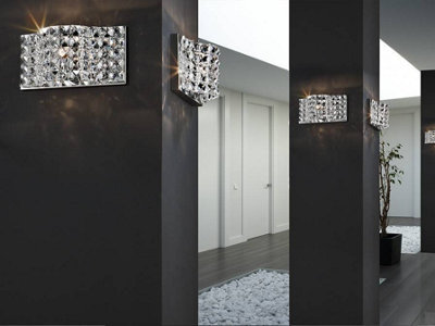 Luminosa Lighting Luminosa Onda Crystal Wall Lamp Chrome, G9 - Uk Stock - image 1