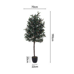 Living And Home Artificial Plant Fake Olive Tree Home Decorative In Black Plastic Pot H190 Cm - thumbnail 5