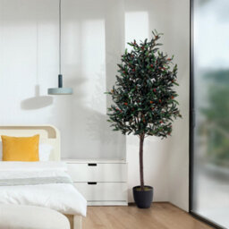 Living And Home Artificial Plant Fake Olive Tree Home Decorative In Black Plastic Pot H190 Cm - thumbnail 2