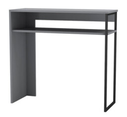 Grey Wooden & Steel Console Display Table Living Room Hallway W/ Storage Shelf 80Cm - thumbnail 4