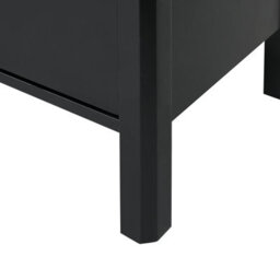 Beliani 3-Door Sideboard - Black Mdf With Pine Legs And Distressed Gold Knobs - Modern Storage Cabinet - thumbnail 8