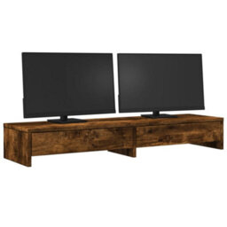 Walplus Monitor Stand With Drawers Smoked Oak 100X27X15 Cm Engineered Wood - thumbnail 3