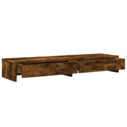 Walplus Monitor Stand With Drawers Smoked Oak 100X27X15 Cm Engineered Wood - thumbnail 5