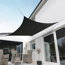 Kookaburra 5.4M Square Waterproof Black Garden Patio Sun Shade Sail Canopy 98% Uv Block With Free Rope - thumbnail 2