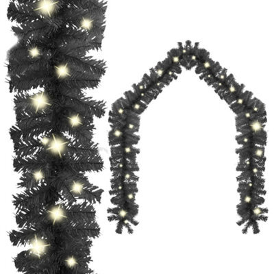 Berkfield Christmas Garland With Led Lights 20 M Black - image 1