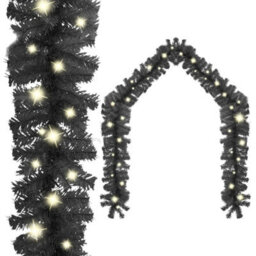 Berkfield Christmas Garland With Led Lights 20 M Black - thumbnail 1