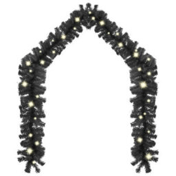 Berkfield Christmas Garland With Led Lights 20 M Black - thumbnail 2