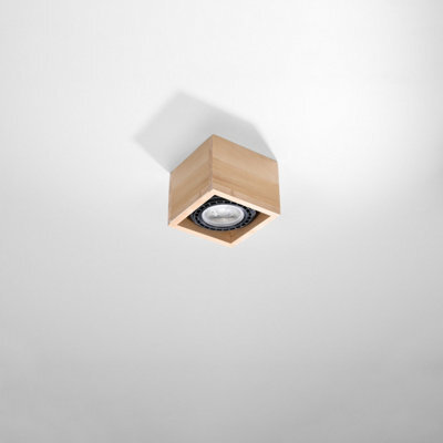 Sollux Lighting Quatro Wood Natural 1 Light Classic Ceiling Light - image 1