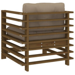Berkfield Garden Chairs With Cushions 2 Pcs Honey Brown Solid Wood Pine - thumbnail 6