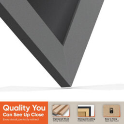 "30X17"" Dark Grey Modern Vinyl Record Frame With Black Mount For 12 Inch Lp Album Cover & Disc - Ak Frames" - thumbnail 3