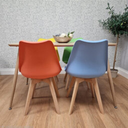 Kosy Koala Wood Dining Table Set With 4 Mix Colour Dining Chairs Kitchen Dining Room Furniture - thumbnail 4