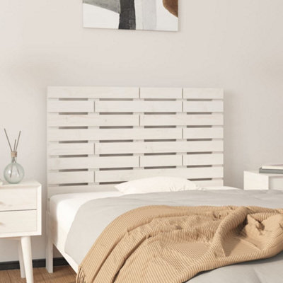 Berkfield Wall Headboard White 106X3X63 Cm Solid Wood Pine - image 1