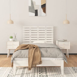 Berkfield Wall Headboard White 106X3X63 Cm Solid Wood Pine - thumbnail 3