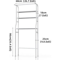 3 Tier Over Toilet & Laundry Storage Rack Bathroom Washing Machine Shelf Rack - thumbnail 2
