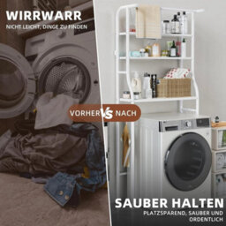 3 Tier Over Toilet & Laundry Storage Rack Bathroom Washing Machine Shelf Rack - thumbnail 5