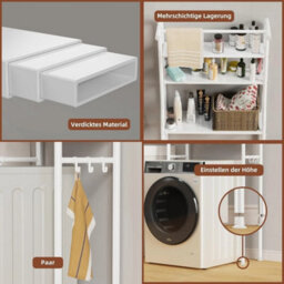 3 Tier Over Toilet & Laundry Storage Rack Bathroom Washing Machine Shelf Rack - thumbnail 6