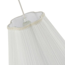 Happy Homewares White Victorian Pleated Faux Silk Lamp Shade With Embroidered Trims - thumbnail 3