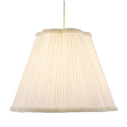 Happy Homewares White Victorian Pleated Faux Silk Lamp Shade With Embroidered Trims - thumbnail 2