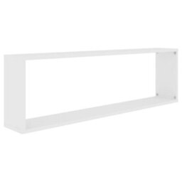 Berkfield Wall Cube Shelf 4 Pcs White 100X15X30 Cm Engineered Wood - thumbnail 6