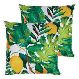 icon Indoor And Outdoor Waterproof Filled Cushion Set Of 2 Lemon Leaf - thumbnail 1