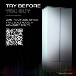 X Rocker Carbon-Tek Led 2-Door Wardrobe With Drawer - White Rgb - thumbnail 9