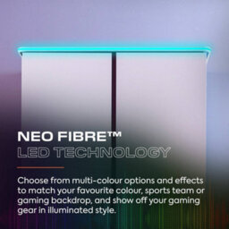 X Rocker Carbon-Tek Led 2-Door Wardrobe With Drawer - White Rgb - thumbnail 3