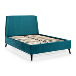 Oakham Nectarine Curved Velvet Bed - Teal -  Double (135Cm) - thumbnail 2