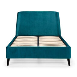 Oakham Nectarine Curved Velvet Bed - Teal -  Double (135Cm) - thumbnail 4