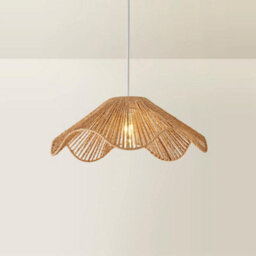 Valuelights Farai Natural Woven Rope Wave Ceiling Lamp Shade And Bulb - thumbnail 6