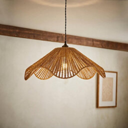 Valuelights Farai Natural Woven Rope Wave Ceiling Lamp Shade And Bulb - thumbnail 5