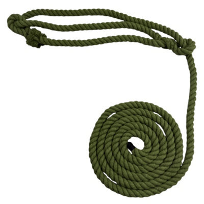 Ropeservices Uk 6mm Green Natural Cotton Plain Rope Halter X 8 Foot - image 1