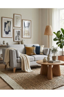 Loft Home Aria Classic Light Grey 2 Seater Fabric Sofa - image 1