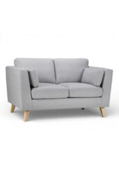 Loft Home Aria Classic Light Grey 2 Seater Fabric Sofa - thumbnail 2