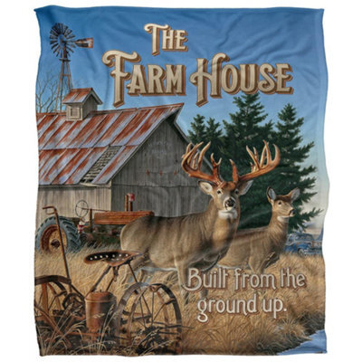 Jq Licensing Lz-Jp The Farm House Silky Deer Supersoft Blanket Multicoloured (One Size) - image 1