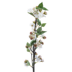 Wyld Haus Set Of 3 Artificial English Blossom Branches 90Cm White-Pink Flowers With Green Leaves - thumbnail 2