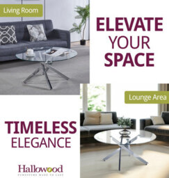 Hallowood Furniture Cullompton Round Glass Coffee Table With 4 Crossed Chrome Legs - thumbnail 6