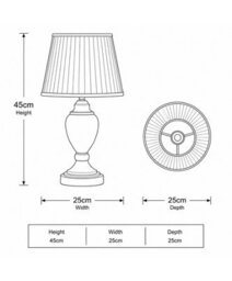 Lighting Supermarket Malham Small Touch Control Table Lamp With Ivory Pleated Shade - Blue & Antique Brass - thumbnail 5