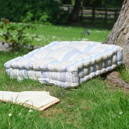 Dibor Giant Oxford Blue Striped Outdoor Garden Chair Seat Pad Cushion - thumbnail 1