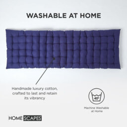 Homescapes Outdoor Bench Cushion Navy, 2 Seater Garden Seat Pad Cushion 108Cm Wide For Furniture, Kitchen, Dining & Indoor - thumbnail 6