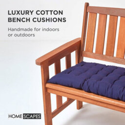 Homescapes Outdoor Bench Cushion Navy, 2 Seater Garden Seat Pad Cushion 108Cm Wide For Furniture, Kitchen, Dining & Indoor - thumbnail 2