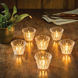My Smart Buy 6 X Mini Table Lamps - Battery Powered Portable Diamond Effect Faceted Home Lights For Dining Or Side Tables - Each H11.5 X 7Cm - thumbnail 2
