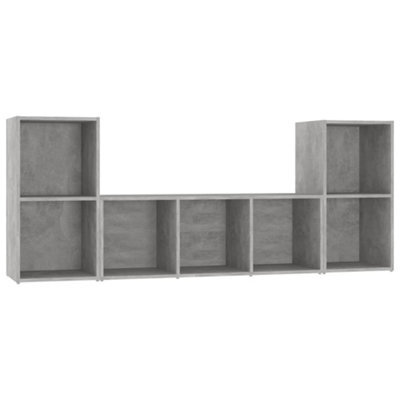 Berkfield Classic 3 Piece Tv Cabinet Set Concrete Grey Engineered Wood - image 1