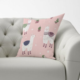 Warren Reed Designer Happy Lama Cushions 60Cm X 60Cm - thumbnail 2