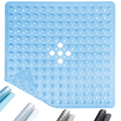 Anti Slip Square Shower Mat 53 X 53Cm Bath Mat With Suction Cup And Drain Hole, Antibacterial Mildew-Resistant Machine Washable - image 1
