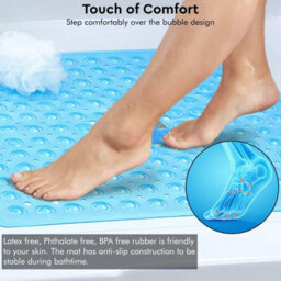Anti Slip Square Shower Mat 53 X 53Cm Bath Mat With Suction Cup And Drain Hole, Antibacterial Mildew-Resistant Machine Washable - thumbnail 5