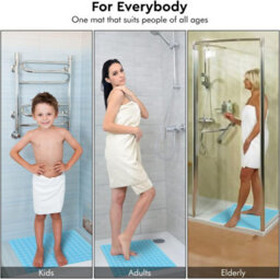 Anti Slip Square Shower Mat 53 X 53Cm Bath Mat With Suction Cup And Drain Hole, Antibacterial Mildew-Resistant Machine Washable - thumbnail 8