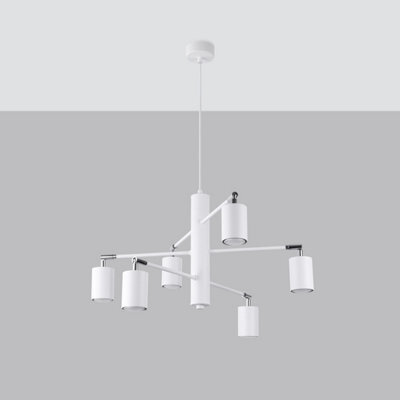 Sollux Lighting Lemmi Steel White 6 Lights Modern Chandelier - image 1